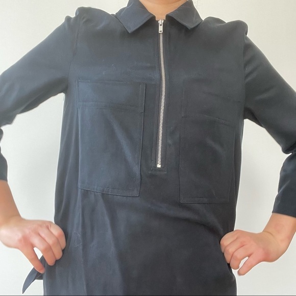 NWT  COS NAVY ZIP FRONT BLOUSE - 2 - Picture 6 of 11